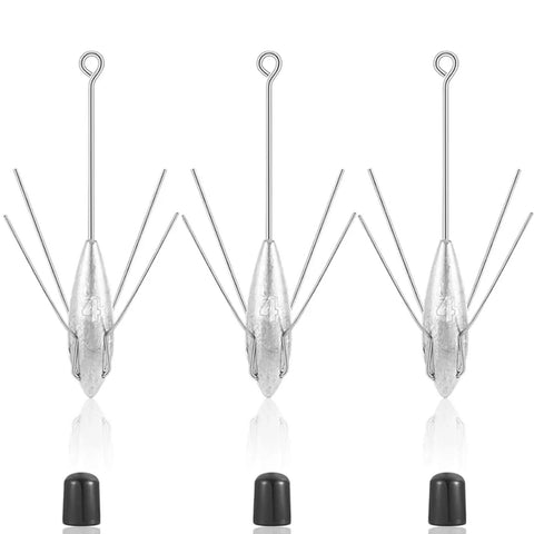 Three Piece Spider Sinkers Set For Saltwater Fishing Includes 3 oz 4 oz And 5 oz Weights Durable Anti Drift Bottom Casting Sinker