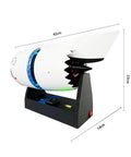 3D Printed Turbofan Engine Model Kit With Functional Nacelle Thrust Reverser Finished Display Version side view with stand