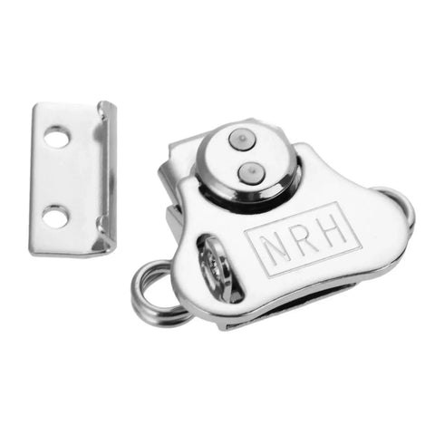 Heavy Duty Wood Case Toggle Lock Clasp With Secure Rotary Draw Latch For Toolbox Chest Trunk And Furniture Fittings Durable 56 By 53mm Size, silver metal latch with mounting plate.