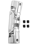 Top Shelf Rc Double Universal Joint Cardan Coupler Gimbal Shaft With Mounting Screws 10X10Mm with silver finish and black screws.