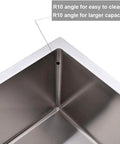 R10 corner detail of Drop In Bar Sink 15x20 Inch Topmount Single Bowl Kitchen Sink, 16 Gauge 304 Stainless Steel