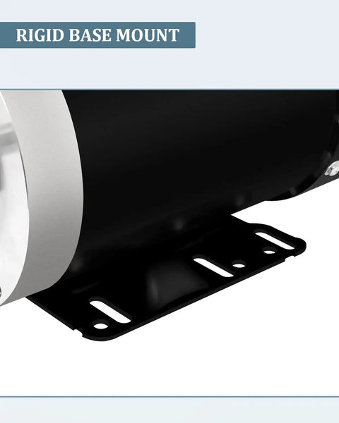 Beast 1.5HP Single Phase Air Compressor Motor With 1750 RPM 56C Frame Dual Voltage 115 230V showing rigid base mount