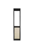 Premium Dual Pane Sliding Door Pet Door With Heavy Duty Insulated Thermo Panel And Oversized Flex Flap in sleek black design.