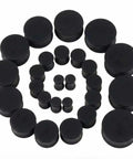 Silicone Ear Gauge Stretching Kit 13 Pairs Black Soft Tunnels Plugs Double Flared Gauges Starter Set 8G To 25mm Lightweight Flexible