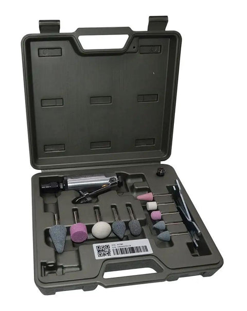 Air Die Grinder Stone Kit Be a Pro With This Workhorse, 28,000 RPM, 0.25 HP, Quarter Inch Collet, Front Exhaust, Rugged Aluminum Housing, Vane Motor Power, Ball Bearing Build For Less Vibration And Long Life