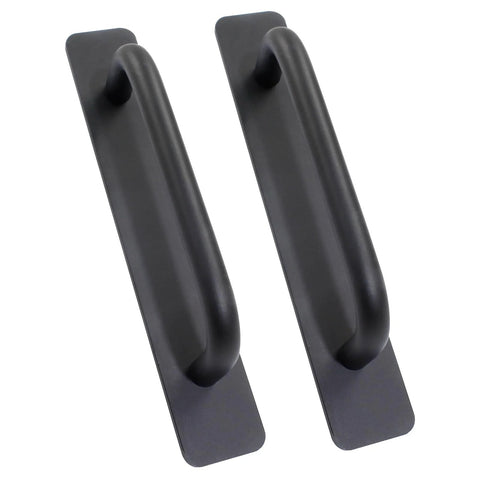Two Pack Self Stick Adhesive Cabinet Door Handles For Kitchen Cabinets Dressers Closets And Sliding Doors Black 148mm Small Size No Drill Installation Durable Aluminum Alloy With Smooth Surface And Easy Grab