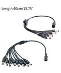 Knockout Heavy Duty Dc 5.5X2.1Mm Power Extension Cord Plug And Play Ac Adapter Splitter Cable with 8 outputs for easy hookup.