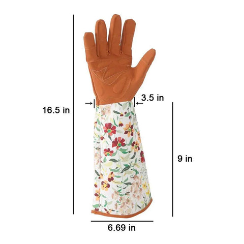 Leather Rose Gardening Gloves Thorn Proof Pruning Gloves With Puncture Resistant Long Sleeve Cuff for Blackberry Plants and Rose Bushes