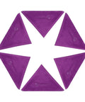 Six-pack purple PerfectSight microfiber lens cleaning cloths arranged in a star shape