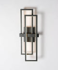 Sleek Black LED Wall Light Sconce 20W 1800 Lumen Triac Dimmable Indoor Fixture, geometric design, front view.