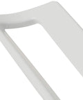 Close-up of white diecast body from Patio Door Handle Set With Diecast Body And Wood Pull, White Finish, Mortise Lock, Keyed, Single Pack