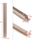 Captain Approved 16 Inch Tan Aluminum Boat Offset Piano Hinge Heavy-Duty Marine Rigging Gear, detailed illustrations with measurements.