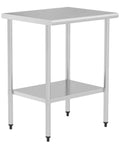 Stainless Steel Work Table 24x30 with Adjustable Undershelf and Backsplash Commercial Grade 430 Stainless Steel Scratch Resistant