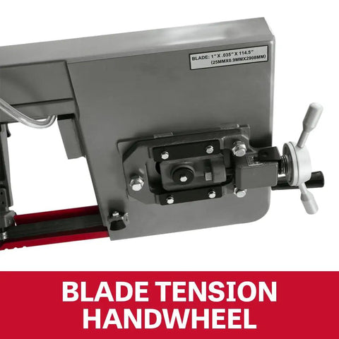 Heavy Duty 8 Inch By 13 Inch Metal Cutting Horizontal Band Saw With One Point Five HP Motor And Adjustable Hydraulic Downfeed 115 Or 230 Volt Single Phase For Garage Shop And Light Industrial Use