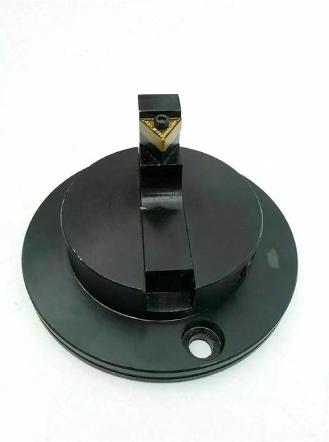 Tough Ball Turning Attachment For Lathe Machine 50 Mm Metalworking Tool, black with golden triangular tip for sharp cuts.