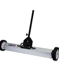Makes Garage And Job Site Cleanup A Breeze With This Heavy Duty 30 Inch Magnetic Sweeper, featuring robust wheels and handle.