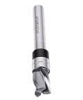 Heavy Duty Carbide Flush Trim Router Bit With Top Bearing Guide For Sleek Wood Trimming And Slotting Jobs 3/8 Inch Diameter Blade close-up view