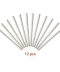 12 Pack Fiberglass Replacement Wicks For Tiki Torches And Wine Bottle Torches Outdoor Patio Lighting Lanterns And Oil Lamps Long Burning Odorless Trimable arranged in a fan shape