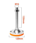 Adjustable Leveling Screw Legs, 150mm height, M16 bolt, Rust Proof Carbon Steel, stable equipment stabilizer base.