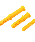 Yellow Plastic Expansion Anchor Kit With Zinc Plated Self Tapping Screws For Drywall Concrete Brick Hollow Walls 8mm Wall Plugs