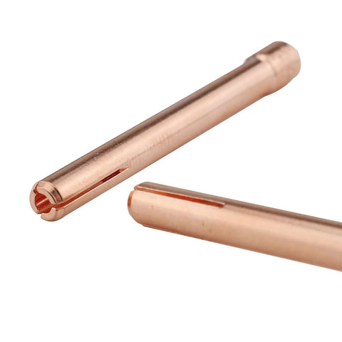 TIG Collet Tip 10N24, 10 Pack, 2.4 mm Copper Chuck For WP17 WP18 WP26 TIG Torch Series, Replacement Consumables