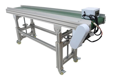 PVC Flat Belt Conveyor With Aluminum Frame 70.8 by 11.8 Inch Inclined Beefed Up Industrial Grade Transport Conveyor 110V 120W
