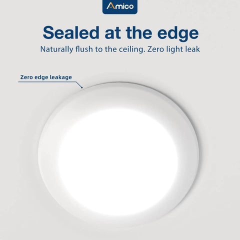 Bulk 24 Count 5 By 6 Inch Led Disk Lights With Smart Dimming Controls For Seamless Flush Mount Ceiling Disc Swap Featuring Crisp Warm White Glow And No Sweat Setup On Any Old Recessed Housing - Flush mount design with zero edge leakage.