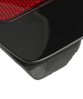 Close-up of Bolt On Replacement Right Side Rear Bumper Reflector Cover With Bold Red Lens For Tesla Model 3 And Model Y 2017 To 2020 Models.