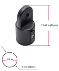Seven Eighths Inch Eye End Bimini Cap Black Nylon Eye End For Seven Eighths Round Tube Marine Top Fittings detail shot
