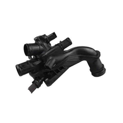 Performance Engine Coolant Thermostat Straight Garage Swap For Citroen C4 Peugeot 207 308 508 black plastic design with multiple connectors.