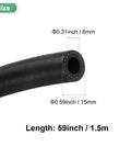 Fuel Line Hose 5/16 Inch 8mm ID 15mm OD 4.9 Ft NBR Rubber showing cross-section with dimensions and length
