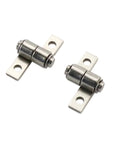 Two metal 360-degree adjustable stop-damping hinges with mounting plates
