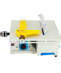 5 In 1 Mini Lapidary Saw And Polishing Kit With 750W Gem Jewelry Grinder, top view showing cutting surface and yellow handle