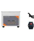 Heavy Duty 3 Liter Ultrasonic Cleaner Machine With Digital Timer And Heating Tank For Vinyl Records Carburetors Injectors Brass Auto Parts Engine Components Cleaning with control panel and power cord.