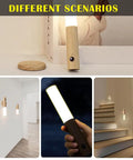 Handmade Walnut Wood Motion Sensor Night Light Two Pack Wireless LED Wall Sconces No Fuss Magnetic Mount Indoor Lighting