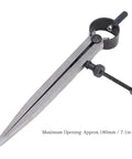 Badass Adjustable Carbon Steel Marking Gauge With Rock Solid Flat Legs For Spot On Dovetail Layout And Stress Free Woodworking Scribing, 180mm max opening.