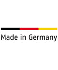 Text 'Made in Germany' beneath black, red, yellow horizontal bars on white background