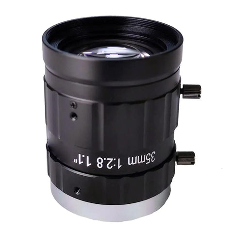 Pro Grade C Mount Machine Vision Lens 12mm F2.8, 1 Inch Sensor, Manual Iris and Focus, Low Distortion, Compact Industrial
