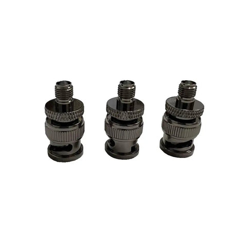Three Pack SMA Female To BNC Male Coax Adapter Set For Amateur Radio, Antennas, And Video Gear - Black Chromium Plated Copper Connectors