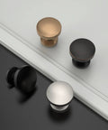 10 Pack Brushed Satin Nickel Cabinet Knobs 1.2 Inch Round Drawer Knobs For Cabinets And Drawers arranged on surface
