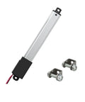 Heavy Duty Dc Micro Linear Actuator Motor Packin 188 Newtons Thrust with black connector and mounting brackets.