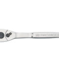 Three Eighths Inch Drive 72 Tooth Pear Head Ratchet Wrench, Corrosion Resistant Chrome Finish, side view