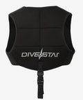 Back view of black Lightweight Neoprene Scuba Diving Weight Vest With Six Drop Pockets for Spearfishing and Freediving Soothskin Comfort