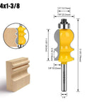 Master Slick Woodwork With This Killer Architectural Molding Router Bit Set Boasting Three Classic Profiles And A Secure Quarter Inch Shank Ideal For Hella Fast Furniture Crafting And Cabinetry Work Needing Pro Level Precision No Setup Hassle 1/4 inch shank router bit with yellow handle and detailed measurements for woodworking.
