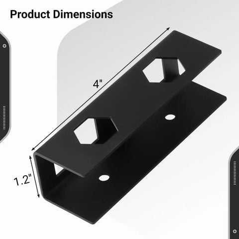 Top Rated Premium Heavy Duty Under Desk Laptop Mount Slick Stainless Steel Storage Shelf dimensions, 4" x 1.2", ideal for laptops.
