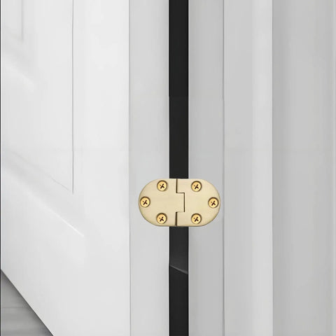 Solid Brass Butt Hinges For Flip Top Tables And Roll Top Desks offering a smooth 90 degree motion on a white door.