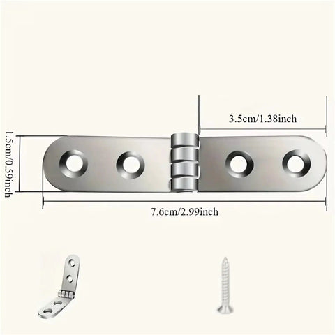 Diagram of 30 Piece Stainless Steel Folding Hinges 180 Degree Flip Cover Hinge Kit For Sewing Machine Cabinets And Cabinet Corners