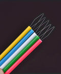 5 Piece Needle Threading Tool Set For Sewing Beading And Crafting Easy Threading Guides To Help Thread Through Needle Eyes Durable Plastic Threaders For Elderly Hands And All Your Handcraft Projects showing colorful threaders with wire loops