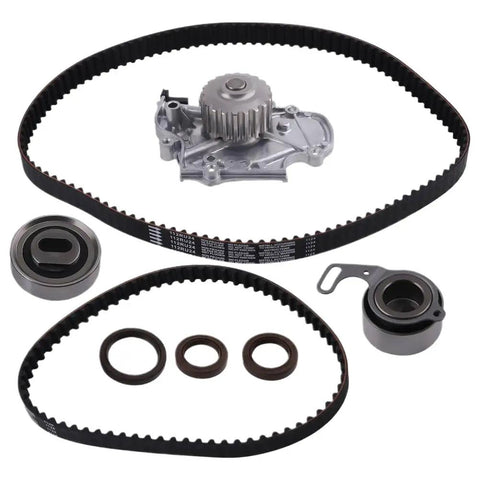High Quality Timing Belt And Water Pump Kit For 2 Point 3 L Vehicles Produced In 1998 And 1999 Featuring Direct Fit Components To Restore Smooth Operation And Save Money While Repairing Your Ride Like A Pro Guy Would Fix. timing belt, water pump, idler pulleys and seals