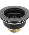 Matte Black Kitchen Sink Drain Kit With Stainless Steel Body And Basket Stopper For Universal Three And A Half Inch Drains